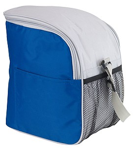 Cooler bag "Glacial": with insulated main zip compartment,colour blue
