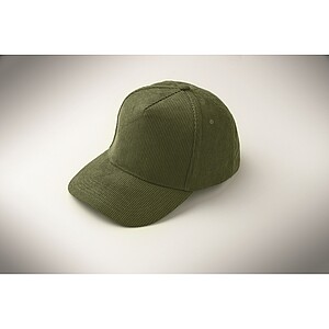 Corduroy 5 panel baseball cap, army green