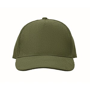 Corduroy 5 panel baseball cap, army green
