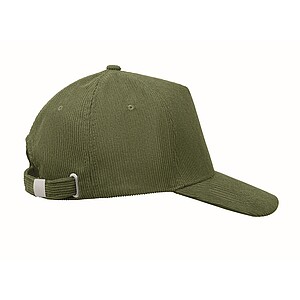 Corduroy 5 panel baseball cap, army green