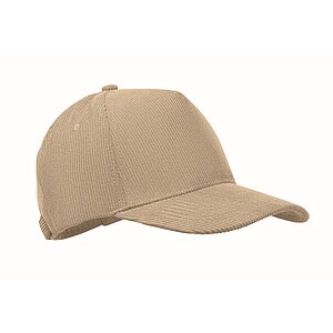 Corduroy 5 panel baseball cap, beige