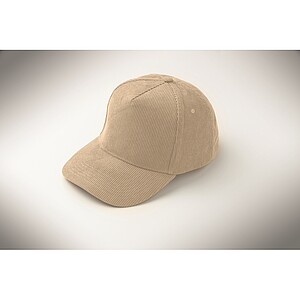 Corduroy 5 panel baseball cap, beige