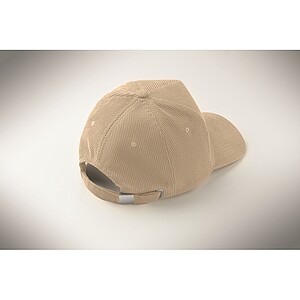 Corduroy 5 panel baseball cap, beige