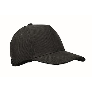 Corduroy 5 panel baseball cap, black