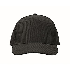 Corduroy 5 panel baseball cap, black