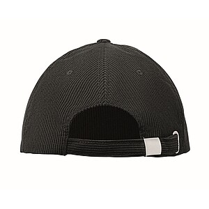 Corduroy 5 panel baseball cap, black