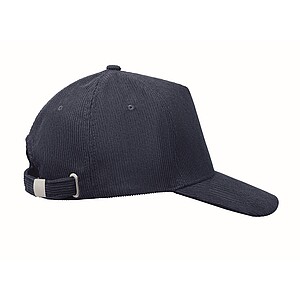 Corduroy 5 panel baseball cap, blue