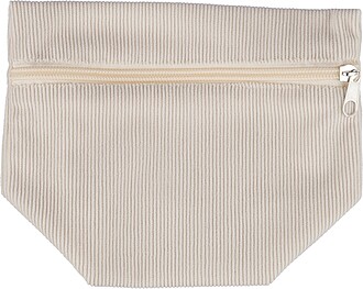 Corduroy zippered cosmetic pouch Tia, beige