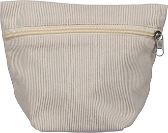 Corduroy zippered cosmetic pouch Tia, beige