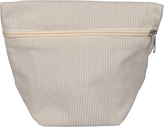 Corduroy zippered cosmetic pouch Tia, beige
