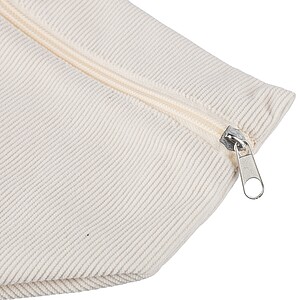 Corduroy zippered cosmetic pouch Tia, beige