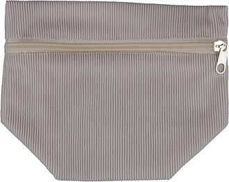 Corduroy zippered cosmetic pouch Tia, grey