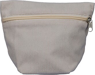 Corduroy zippered cosmetic pouch Tia, grey