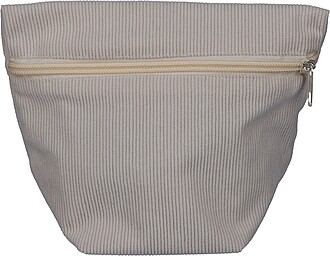 Corduroy zippered cosmetic pouch Tia, grey