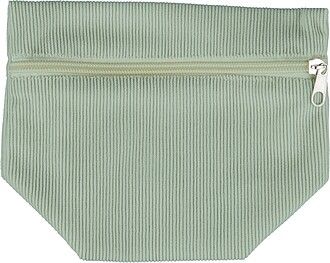 Corduroy zippered cosmetic pouch Tia, pastel green