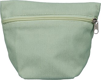 Corduroy zippered cosmetic pouch Tia, pastel green