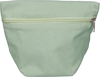 Corduroy zippered cosmetic pouch Tia, pastel green