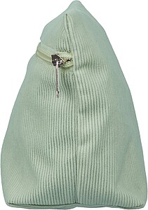 Corduroy zippered cosmetic pouch Tia, pastel green