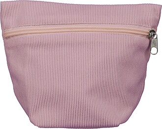 Corduroy zippered cosmetic pouch Tia, pastel pink
