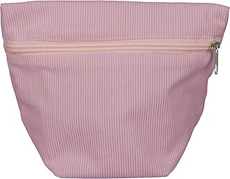 Corduroy zippered cosmetic pouch Tia, pastel pink