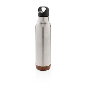 Cork leakproof vacuum flask, silver