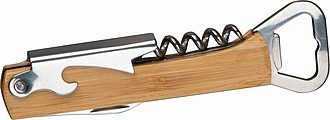 Corkscrew with bottle opener
