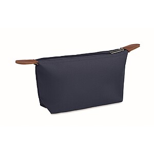 Cosmetic bag in 600D RPET, blue