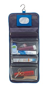 Cosmetic bag with 5 zip pockets,colour blue