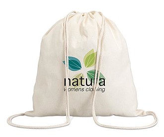 Cotton 100 gsm drawstring bag, beige