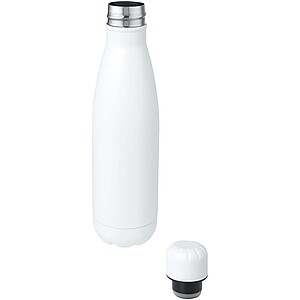 Cove 750 ml RCS recycled single wall stainless steel water bottle, white