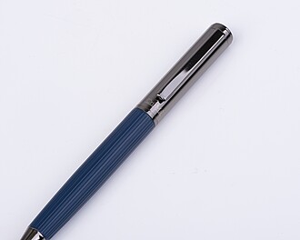 CrisMa ball pen with ribbed grip, navy heather