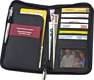CrisMa leather travelwallet, black