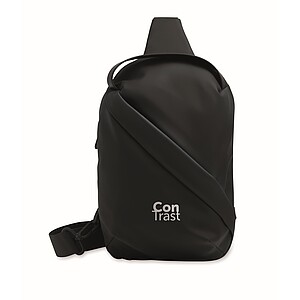 Cross chest bag in soft PU, black