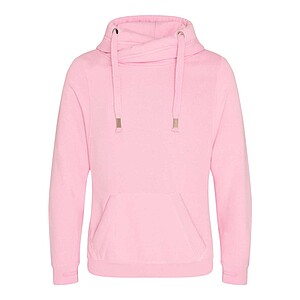 Cross neck hoodie JUST HOODS, Baby Pink, size XXL