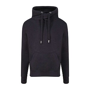 Cross neck hoodie JUST HOODS, Black Smoke, size XS