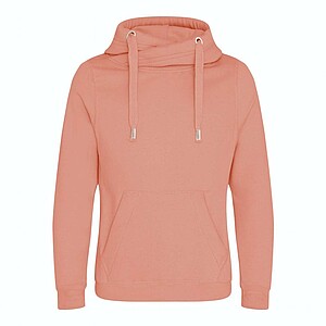 Cross neck hoodie JUST HOODS, Dusty Pink, size XL