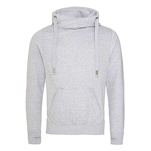 Cross neck hoodie JUST HOODS, Heather Grey, size L