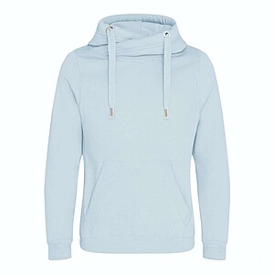 Cross neck hoodie JUST HOODS, Sky Blue, size XXL
