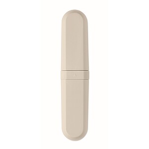 Cutlery set and case in PLA, beige