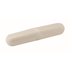 Cutlery set and case in PLA, beige