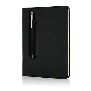 Deluxe A5 notebook with stylus pen, black