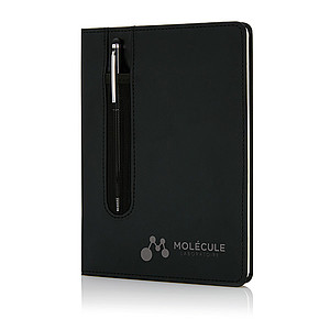 Deluxe A5 notebook with stylus pen, black