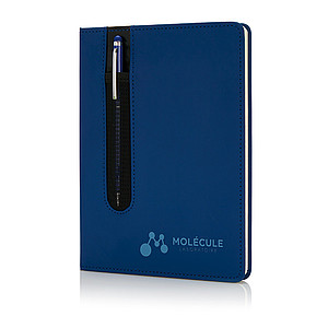 Deluxe A5 notebook with stylus pen, blue