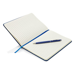 Deluxe A5 notebook with stylus pen, blue