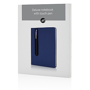 Deluxe A5 notebook with stylus pen, blue