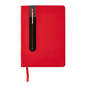 Deluxe A5 notebook with stylus pen, red