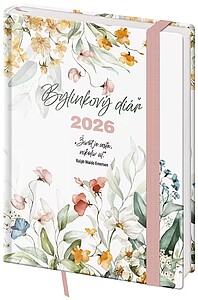 Diář týdenní B6 bylinkový Flowers s gumičkou 2026