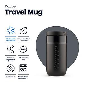 Dopper Travel Mug 300 ml, blazing black