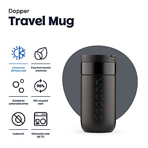 Dopper Travel Mug 300 ml, blazing black