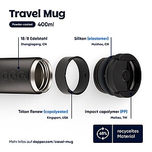 Dopper Travel Mug 300 ml, blazing black